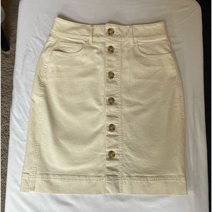 LOFT - made with love- Denim off white skirt